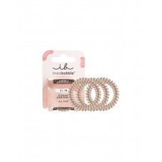 Набор из трех резинок-браслетов для волос в картонной упаковке Invisibobble Slim Elegant Hair Spiral Bronze Me Pretty
