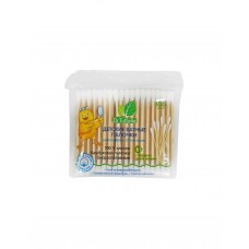 100 детских бамбуковых ватных палочек из гипоаллергенного хлопка Dr. Tuttelle Baby Bamboo Cotton Sticks Со стандартной намоткой